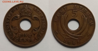 Британская восточная Африка 5 центов 1942г - 21.01 22:00 мск - IMG_20200114_071406