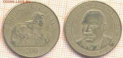 Танзания 200 шиллингов 1998 г., до 22.01.2020 г. 22.00 по Мо - Танзания 200 шиллингов 1998 8668
