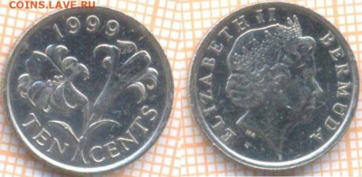 Бермуды 10 центов 1999 г., до 23.01.2020 г. 22.00 по Москве - Бермуды 10 центов 1999  8705