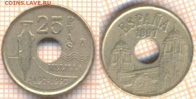 Испания 25 песет 1997 г., до 23.01.2020 г. 22.00 по Москве - Испания 25 песет 1997 8709