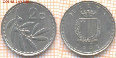 Мальта 2 цента 1991 г., до 23.01.2020 г. 22.00 по Москве - Мальта 2 цента 1991 8719