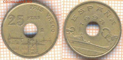 Испания 25 сентимо 1993 г., до 23.01.2020 г. 22.00 по Москве - Испания 25 сентимо 1993 8736