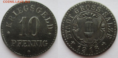 Нотгельды Германии. Обзорная тема. - 10 пф. 1918г., Гросс-Зальц.JPG