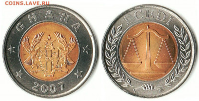 Гана - Гана 1 седи 2007 KM-42 MS63-9 MS65-10