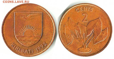 Кирибати - Кирибати 2 цента 1992 KM-2