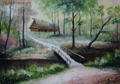 Картина холст масло Через мостик к избушке - DSCN8114