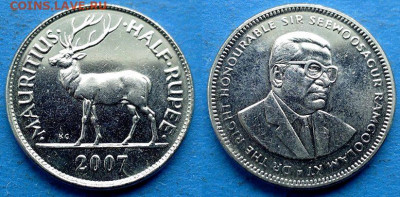 Маврикий - ½ рупии 2007 года (Фауна) до 27.01 - Маврикий 1.2 рупии, 2007