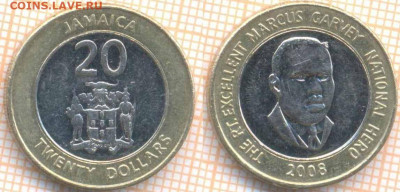 Ямайка 20 долларов 2008 г., до 27.01.2020 г. 22.00 по Москве - Ямайка 20 долларов 2008 8754