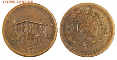 Банковские токены Канады. Описание, типы, разновидности. - token-montreal-bank-penny-1838-g