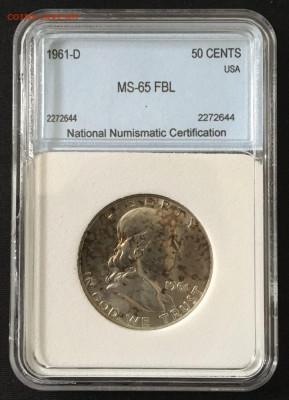 США 50 Центов Франклина Слаб NNC MS65 FBL до 25.01.20 22-00 - 3