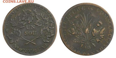 Банковские токены Канады. Описание, типы, разновидности. - token-people-peuple-1-sou-1837-g