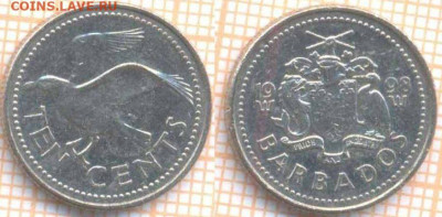 Барбадос 10 центов 1998 г., до 28.01.2020 г. 22.00 по Москве - Барбадос 10 центов 1998 8771