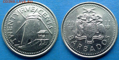 Барбадос - 25 центов 2011 года до 29.01 - Барбадос 25 центов, 2011