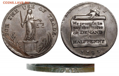 Канада токен 1837 - 38 ;1850 ; 1844. - Англия Токен 1-2 пенни 1795