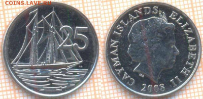 Каймановы острова 25 центов 2008 г., до 28.01.2020 г. 22.00 - Кайманы 25 центов 2008  8788