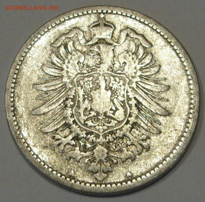 1 марка 1875 A. Серебро. - 1 марка 1875 A - 2