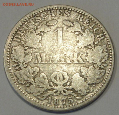 1 марка 1875 A. Серебро. - 1 марка 1875 A - 1