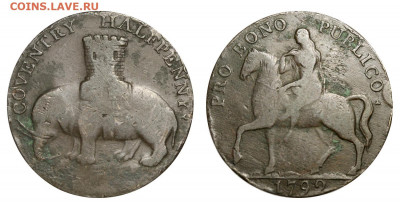 Канада токен 1837 - 38 ;1850 ; 1844. - Англия Токен 1-2 пенни 1792 Ковентри