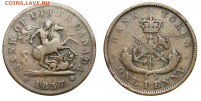 Канада токен 1837 - 38 ;1850 ; 1844. - Канада Токен 1 пенни 1857