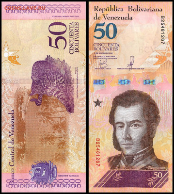 Венесуэла 50 боливаров 2018 г. UNC. до 29.01. в 22:00 мск. - 50__2018