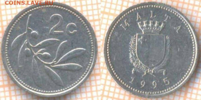 Мальта 2 цента 1995 г., до 29.01.2020 г. 22.00 по Москве - Мальта 2 цента 1995 8808