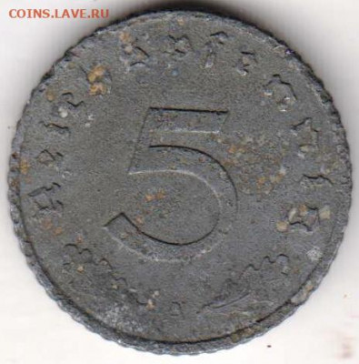 Германия 5 пфеннигов 1942 А г. Zn до 24.00 01.02.20 г. - 117