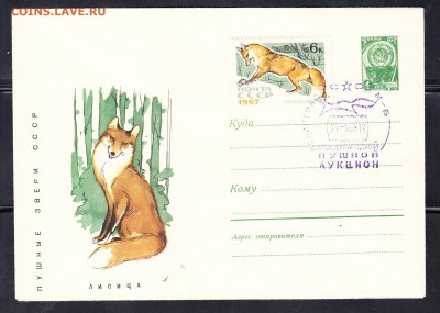 СССР 1968 ХМК с СГ лисица . Пушной аукцион Ленинград до 30 1 - 14