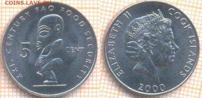 Кука острова 5 центов 2000 г., до 30.01.2020 г. 22.00 по Мос - Кук 5 центов 2000 8840