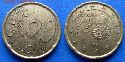 Испания - 20 евроцентов 1999 года до 2.02 - Испания 20 евроцентов, 1999