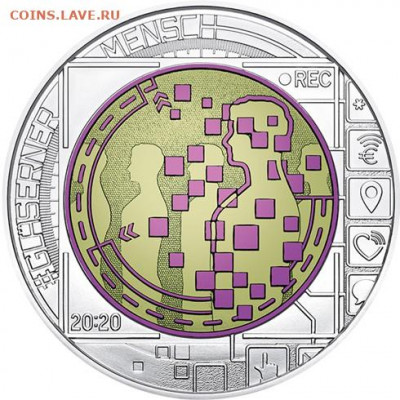 Биметаллические монеты Мира_новинки - oesterreich-25-euro-2020-silber-niob-hgh-der-glaeserne-mensch-d38