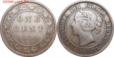 Канада. Монеты периода правления королевы Виктории 1858-1901 - 1-cent-1858-full-vine-16-stems-canada-1858-one-cent