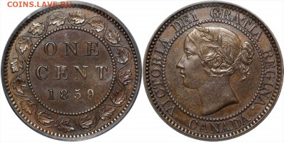 Канада. Монеты периода правления королевы Виктории 1858-1901 - 1-cent-1859-g
