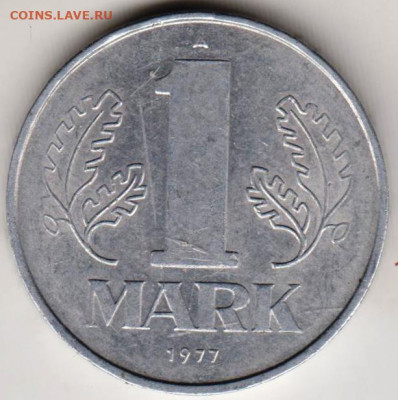 ГДР 1 марка 1977 г. А до 24.00 03.02.20 г. - 041