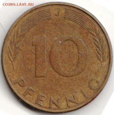 ФРГ 10 пфеннигов 1973 г. J до 24.00 03.02.20 г. - 052