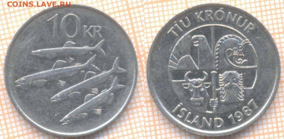 Исландия 10 крон 1987 г., до 3.02.2020 г. 22.00 по Москве - Исландия 10 крон 1987 8850