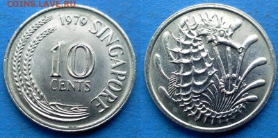 Сингапур - 10 центов 1979 года (Фауна) в блеске до 2.02 - Сингапур 10 центов, 1979