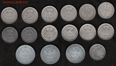 Монеты Германской империи - 16 штук (1875-1921 год) - CCI28012020_00001