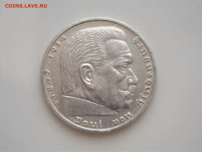 Третий Рейх, 5 Марок 1937 "F", Гинденбург свастика, до 01.02 - 1937.2.JPG