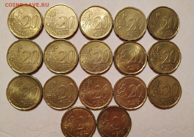 Монеты euro cent (65 штук). - 7