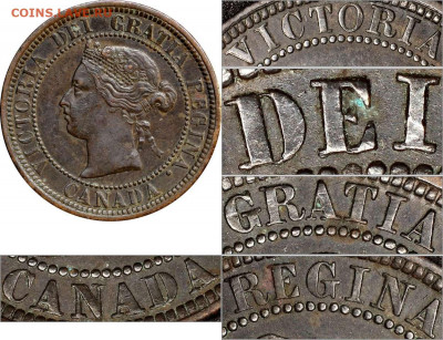 Канада. Монеты периода правления королевы Виктории 1858-1901 - 1-cent-1881-c1a-on-c1-double-die-legend-1881