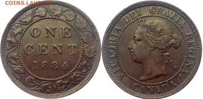 Канада. Монеты периода правления королевы Виктории 1858-1901 - 1-cent-1884-g