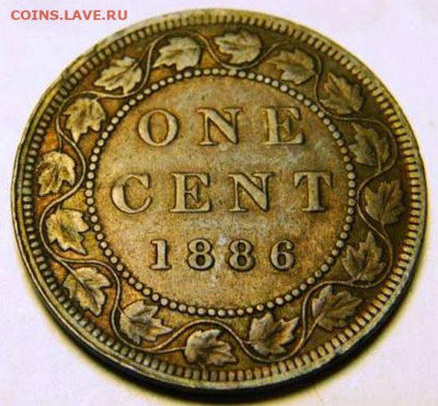 Канада. Монеты периода правления королевы Виктории 1858-1901 - 1-cent-1886-ghosting-1886