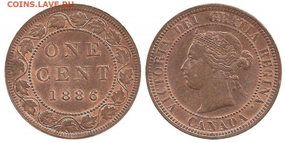 Канада. Монеты периода правления королевы Виктории 1858-1901 - 1-cent-1886-g