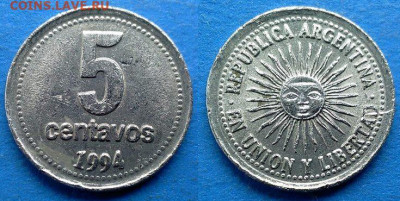 Аргентина - 5 сентаво 1994 года до 5.02 - Аргентина 5 сентаво, 1994