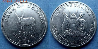 Уганда - 100 шиллингов 2015 года (Фауна) до 5.02 - Уганда 100 шиллингов, 2015