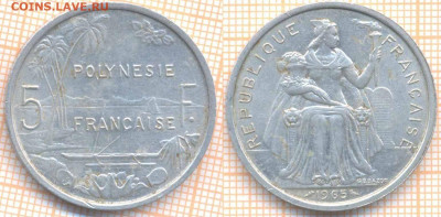 Французская Полинезия 5 франков 1965 г., до 5.02.2020 г. 22. - Французская полинезия 5 франков 1965 8919
