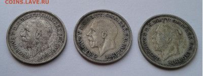 Англия 3 пенса, 3шт.Георг V,1933-1935г. до5.02.20г.г. 22:00 - 20200130_110633