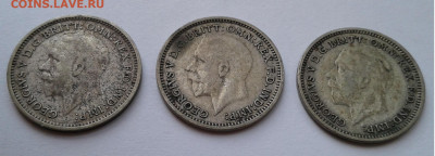 Англия 3 пенса, 3шт.Георг V,1933-1935г. до5.02.20г.г. 22:00 - 20200130_110641