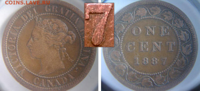 Канада. Монеты периода правления королевы Виктории 1858-1901 - 1_cent_1887_double_7