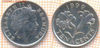 Бермуды 10 центов 1999 г., до 5.02.2020 г. 22.00 по Москве - Бермуды 10 центов 1999 8876